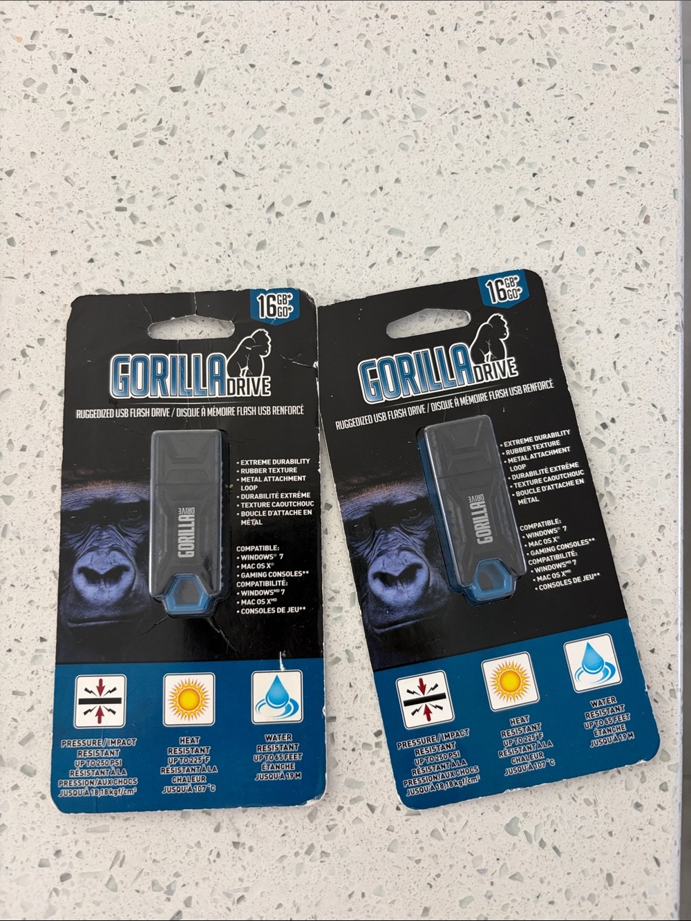 Gorilla Drive 16GB Rugged USB Flash Drive - Black/Blue